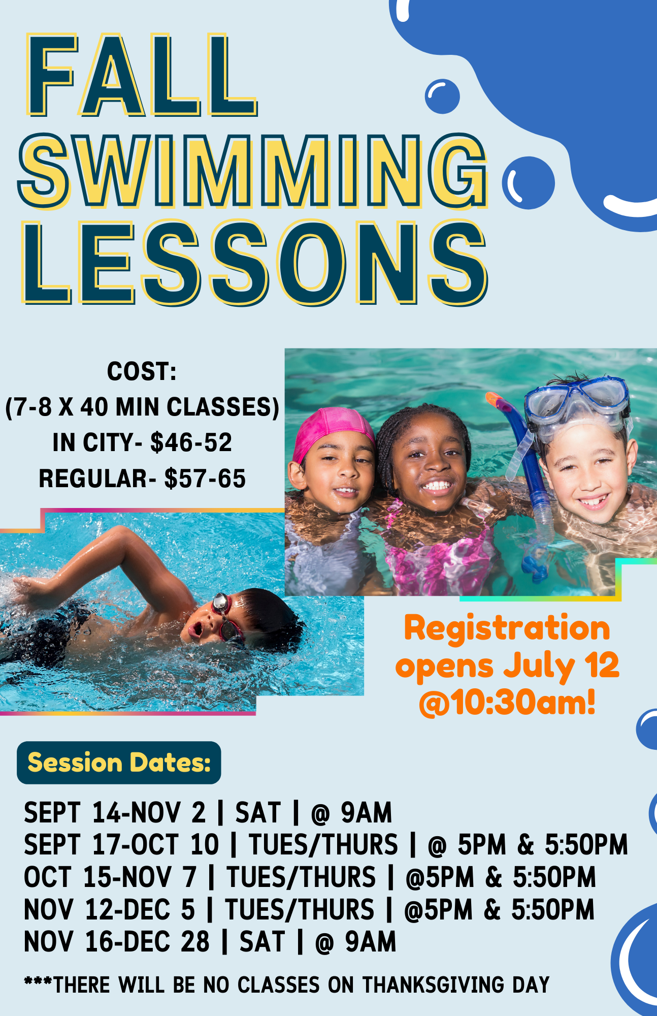 Fall Swimming Lessons